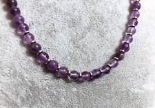 Collana Girocollo Uomo Pietra Naturale Ametista viola glicine lilla Ematite 6mm