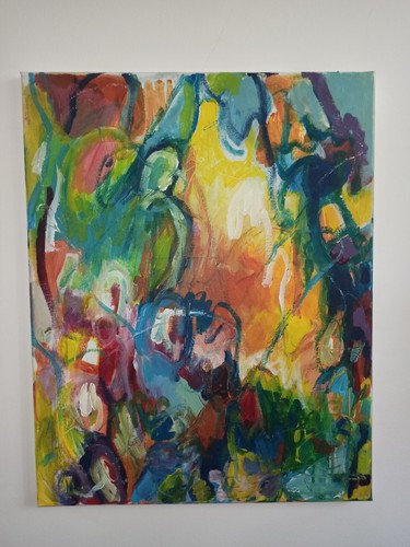 Quadro astratto dipinto mano - quadro,