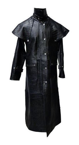 Cappotto uomo nero stampa
