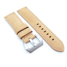 Cinturino in pelle kaki 24 mm