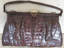 Borsa donna coccodrillo vintage/antica
