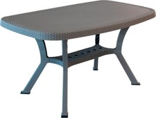 Dimaplast2000 Tavolo da Giardino eff. Rattan Rettangolare 136x82x72 Tortora Otel
