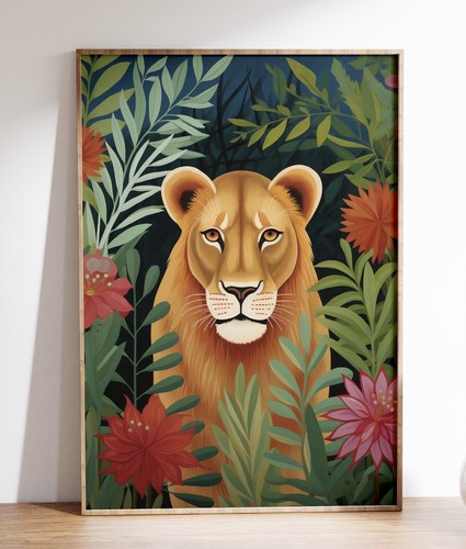 Stampa artistica leone con - artistica,