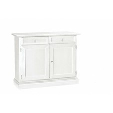 Mar.c.a. Design Credenza 2 Porte 2 Cassetti Arte Povera Bianco Opaco