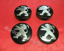 Peugeot 208 308 RCZ 3008 5008 Alloy Wheel Centre Caps Black Coprimozzo cerchi