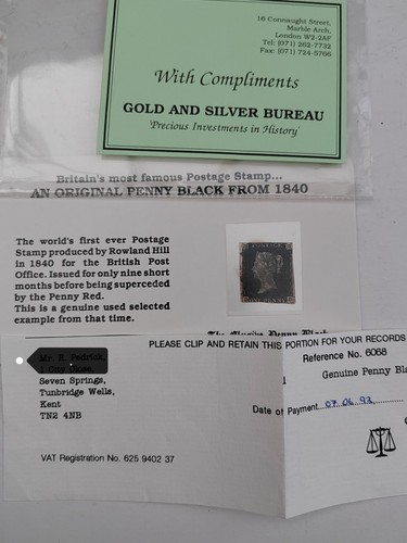 Penny black postage stamp 1840 - penny,