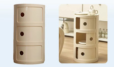 Comodino Rotondo  Plastica Camera Letto Tavolino Contenitore Portatile