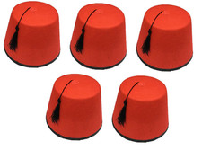 5 x Cappello Fez Rosso Adulto