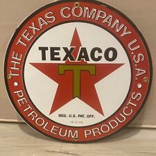 TEXACO COMPANY PETTOLEUM PRODUTS PORCELLANA STAZIONE DI SERVIZIO POMPA INSEGNA STILE VINTAGE