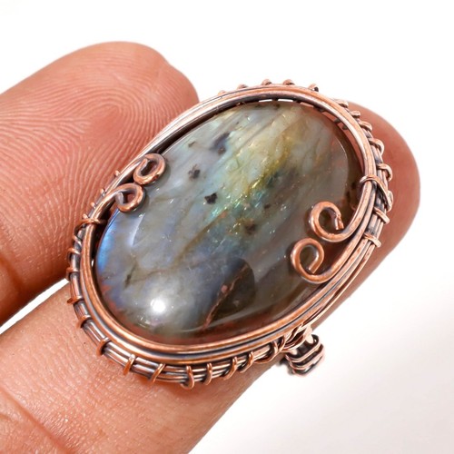 Anello rame con pietre - anello, in