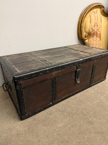Antico baule forziere xix sec - forziere,