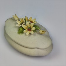 COFANETTO PATE DE LIMOGES FRANCE  PORTAGIOIE VINTAGE  PORCELLANA CERAMICA Fiori