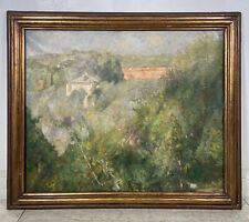 QUADRO DIPINTO OLIO TELA "Vittorio Agostino Castagneto" PAESAGGIO COLLINA ULIVI