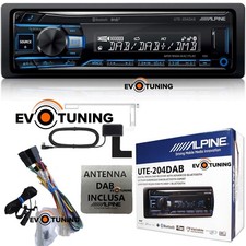 ALPINE UTE-204DAB Autoradio Stereo Bluetooth Usb+Microfono Esterno + Antenna DAB
