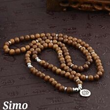 COLLANA DONNA UOMO ROSARIO BUDDISTA  MALA 108 NATURALE BUDDHA LEGNO SANDALO LOTO