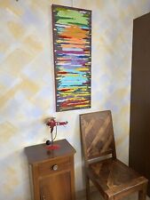 Quadro Verticale Dipinto Su Tela Colorato Astratto Moderno