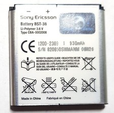 Batteria BST-38 per Sony Ericsson S500 T303 T650 T650 T658 C905 K850 930 mAh OEM