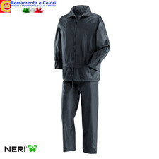 Completo Giacca Pantalone Impermeabile Antipioggia Blu PVC Tuta Completa Lavoro