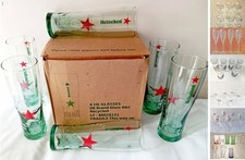 SET 6 BICCHIERI HEINEKEN IN VETRO, da 0,40 l nuovi, e altri marchi vari