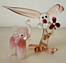 Coppia animaletti in vetro di