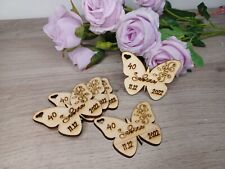 30x Segnaposto In Legno Personalizzato  Farfalla Con Nome Tag Compleanno 