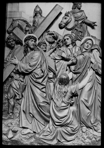 Jesus meets his mother - meets,