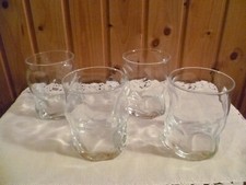 4 BICCHIERI BORMIOLI ROCCO WHISKY LONG DRINK PUB BAR USATI LEGGERI SEGNI 10X8 CM