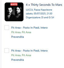 Biglietti PIT AREA - 30