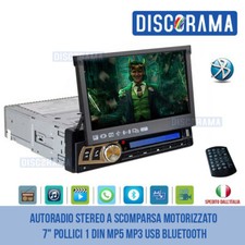 AUTORADIO STEREO A SCOMPARSA MOTORIZZATO 7" POLLICI 1 DIN MP5 MP3 USB BLUETOOTH