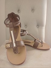 Sandali donna Alviero Martini infradito piatti pelle marrone tortora 39 nuovi