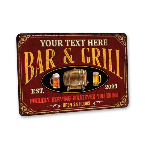 Insegna bar grill - bar,