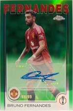Bruno Fernandes 88/99 Autograph Green Topps Chrome UCC 2024/25