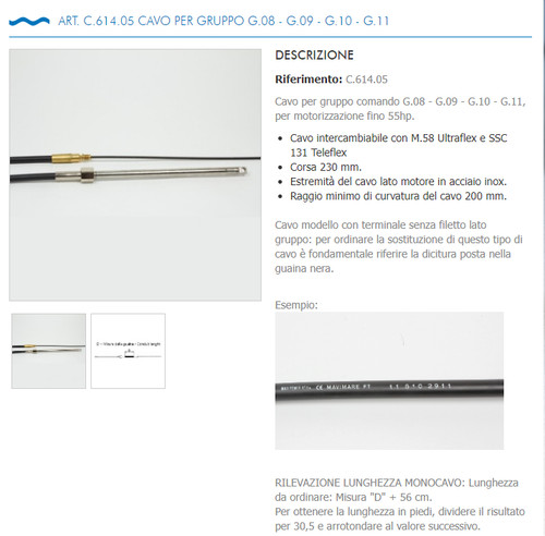Cavo per timoneria o - g.10,