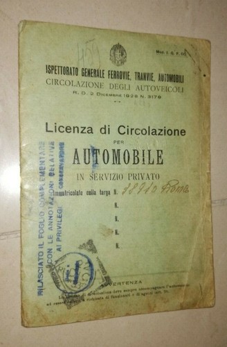 Licenza circolazione per - licenza, di