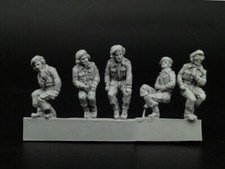Modellino figure in resina 1/72 kit forze corazzate britanniche 5 figurine non dipinte