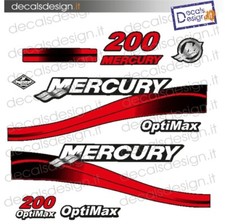 Adesivi motore marino fuoribordo Mercury 200 cv optimax gommone barca stickers