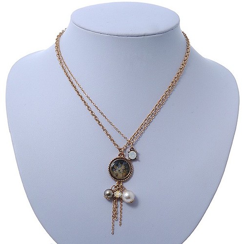 Collana medaglione floreale - medaglione,