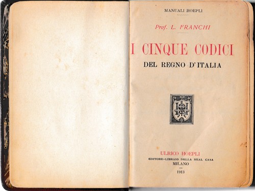 Cinque codici del regno - i,