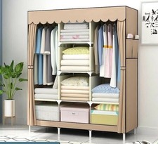 Armadio Guardaroba Appendiabiti Tessuto Acciaio Smontabile Abiti 3 Ante 3 colori