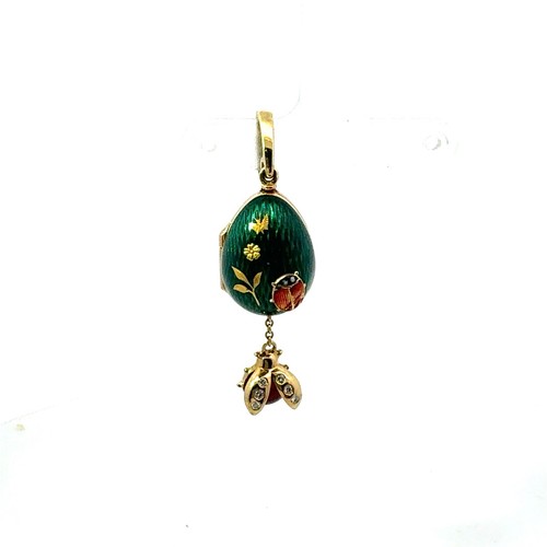 Ciondolo ladybug faberge uovo - ciondolo,