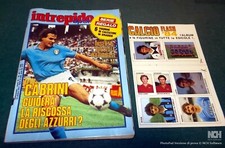 INTREPIDO SPORT 42/1983 allegate 6 FIGURINE CALCIO FLASH '84 + Poster Italia '86