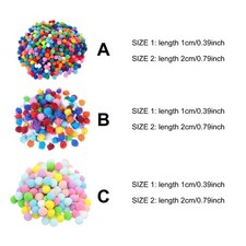 200 pompon multicolor morbidi