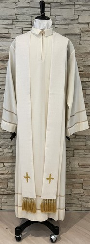 Stola bianco lurex croce