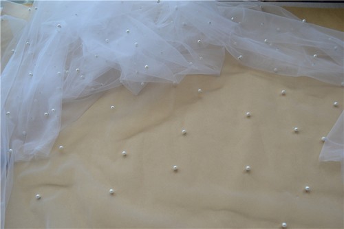 Perle tessuto tulle - perle,