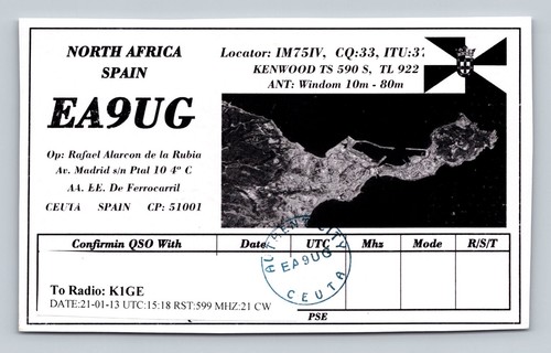Radioamatore qsl ea9ug ceuta - qsl,