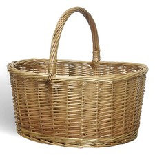 Cesta portaoggetti Carla panaro ovale cesto in vimini con manico intrecciato
