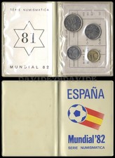 SPAGNA 1981 - SERIE DIVISIONALE 4 MONETE - MONDIALI DI CALCIO 1982 - CONF BIANCA