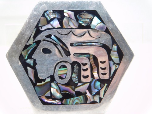 Spilla mosaico abalone - , argento