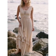 Maxi abito estivo kaki donna