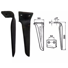 Dente per erpice  rotante